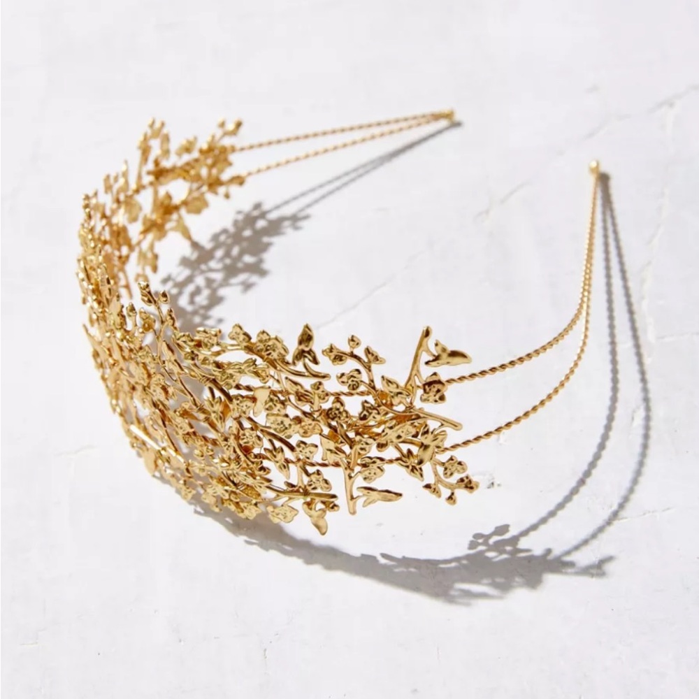 Gold Leaf Headband Bridal Headpiece